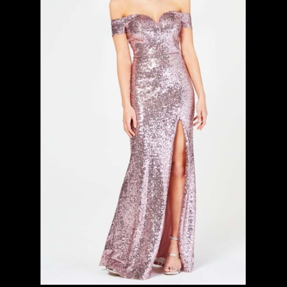 Pink Sparkly Long Dress
